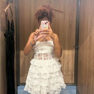 Windsor White Lace Mini Dress